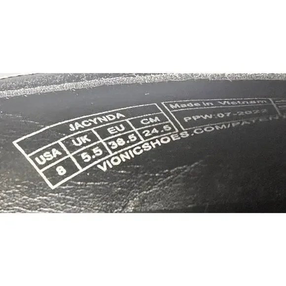 Vionic Womens Jacynda Black Kitten Heels Shoes Sz 8 Ankle Strap Pointed Toe EUC - Picture 11 of 16